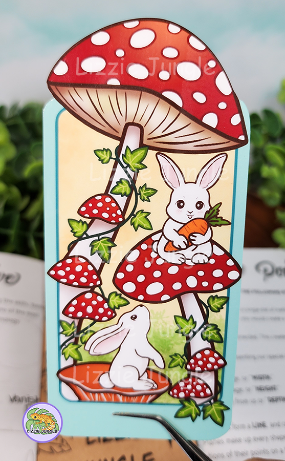 Bunnies Plays in Mushrooms Field Bookmark