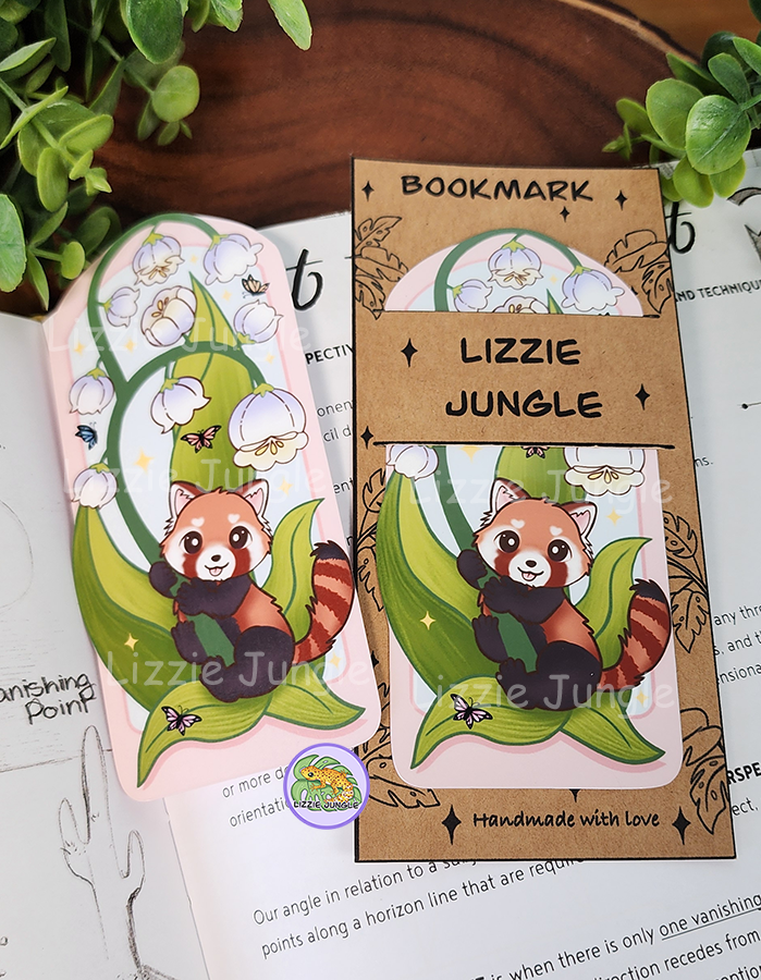 Red Panda & Lily in the Valley Bookmark