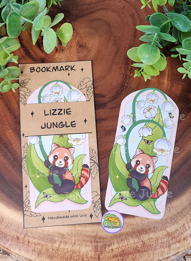 Red Panda & Lily in the Valley Bookmark