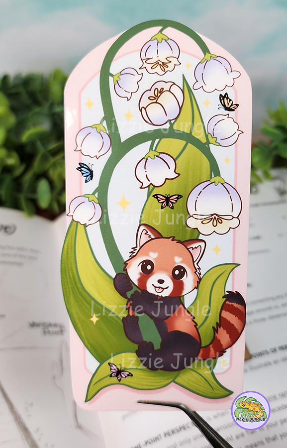 Red Panda & Lily in the Valley Bookmark
