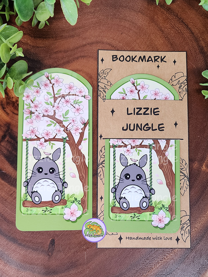 Totoro Plays in Sakura Field Bookmark