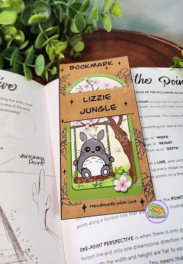 Totoro Plays in Sakura Field Bookmark