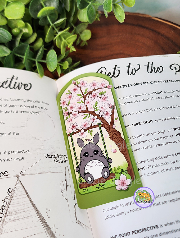 Totoro Plays in Sakura Field Bookmark
