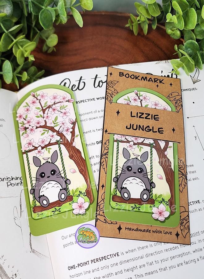 Totoro Plays in Sakura Field Bookmark