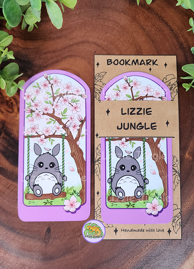 Totoro Plays in Sakura Field Bookmark