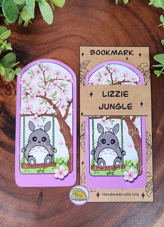 Totoro Plays in Sakura Field Bookmark