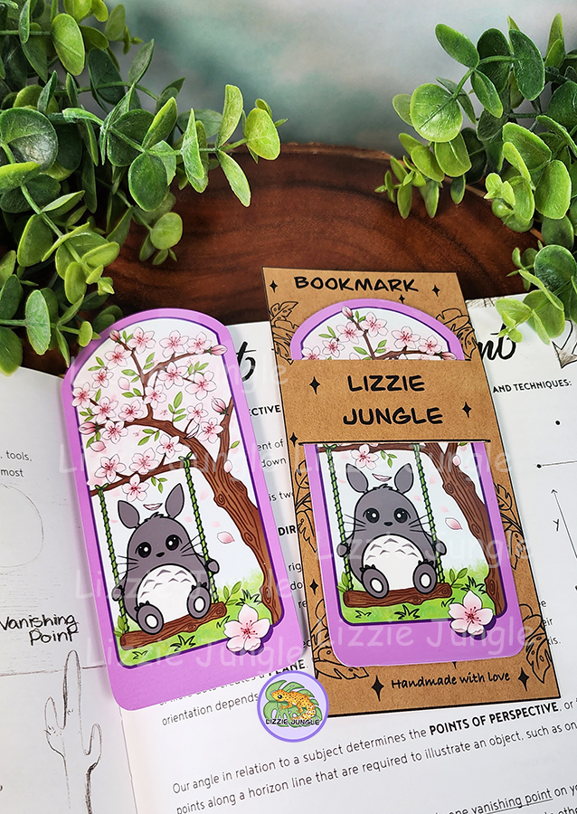 Totoro Plays in Sakura Field Bookmark