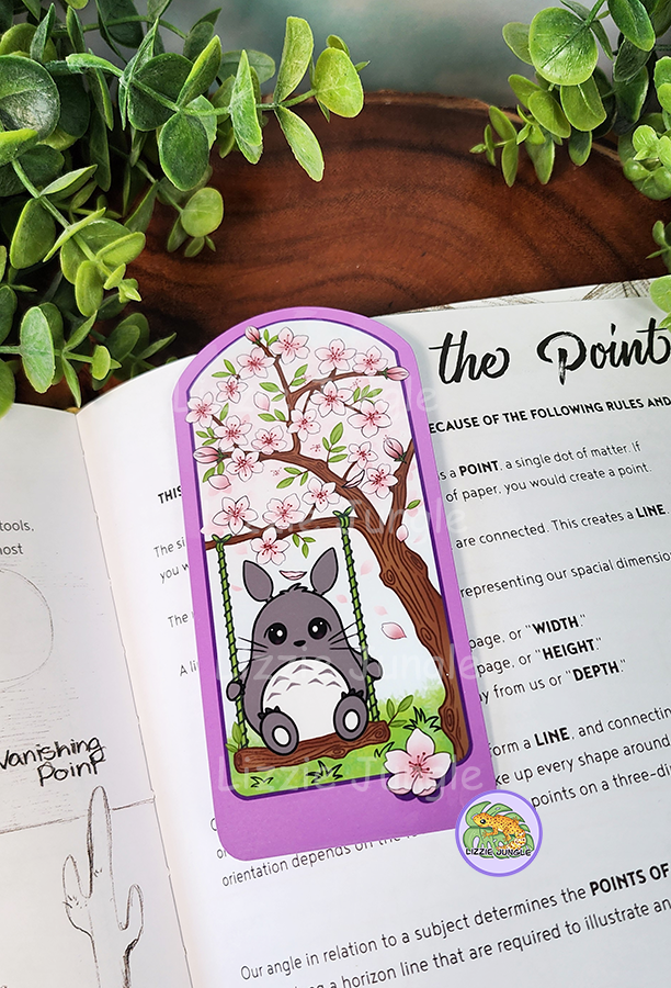 Totoro Plays in Sakura Field Bookmark