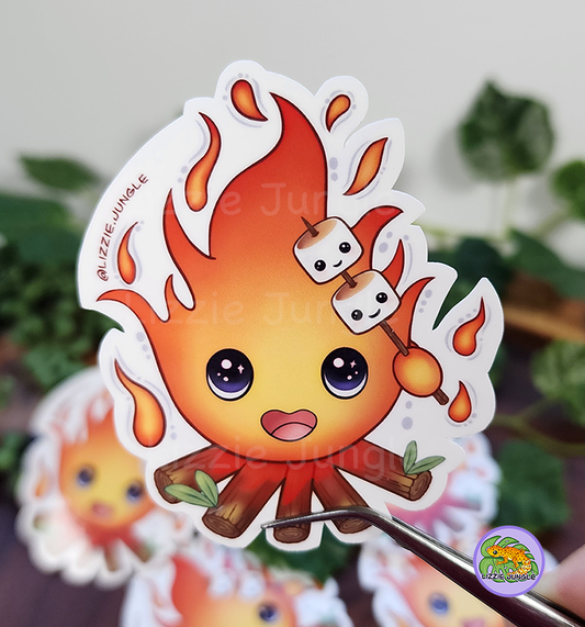 Calcifer Roasting Marshmallows :: Vinyl Sticker