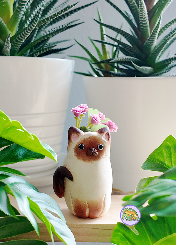 Siamese Cat Mini Vase Magnet