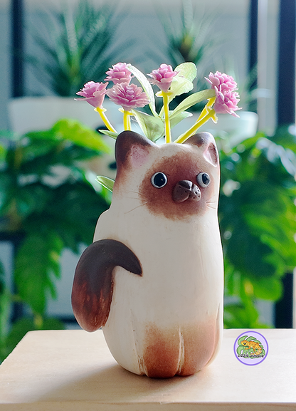 Siamese Cat Mini Vase Magnet