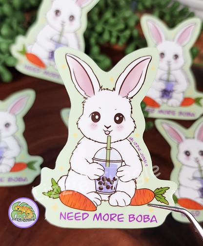 Bunny Need More Boba :: Vinyl Sticker