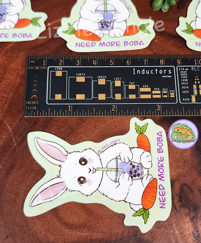 Bunny Need More Boba :: Vinyl Sticker