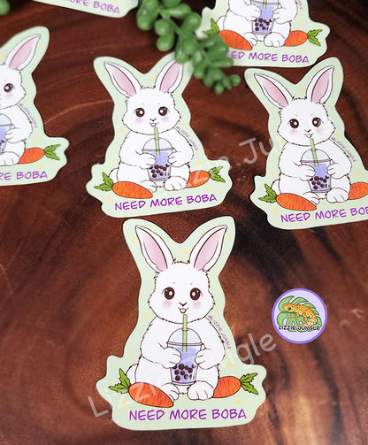 Bunny Need More Boba :: Vinyl Sticker