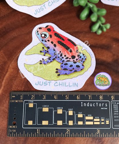 Just Chillin Froggy :: Vinyl Sticker