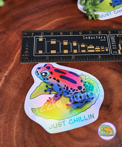 Just Chillin Froggy :: Vinyl Sticker
