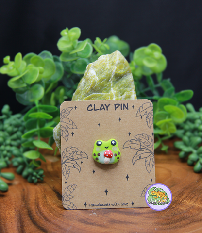 Frog with Mushroom Pin