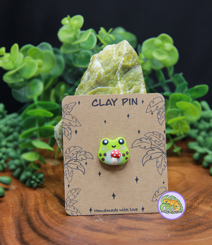 Frog with Mushroom Pin