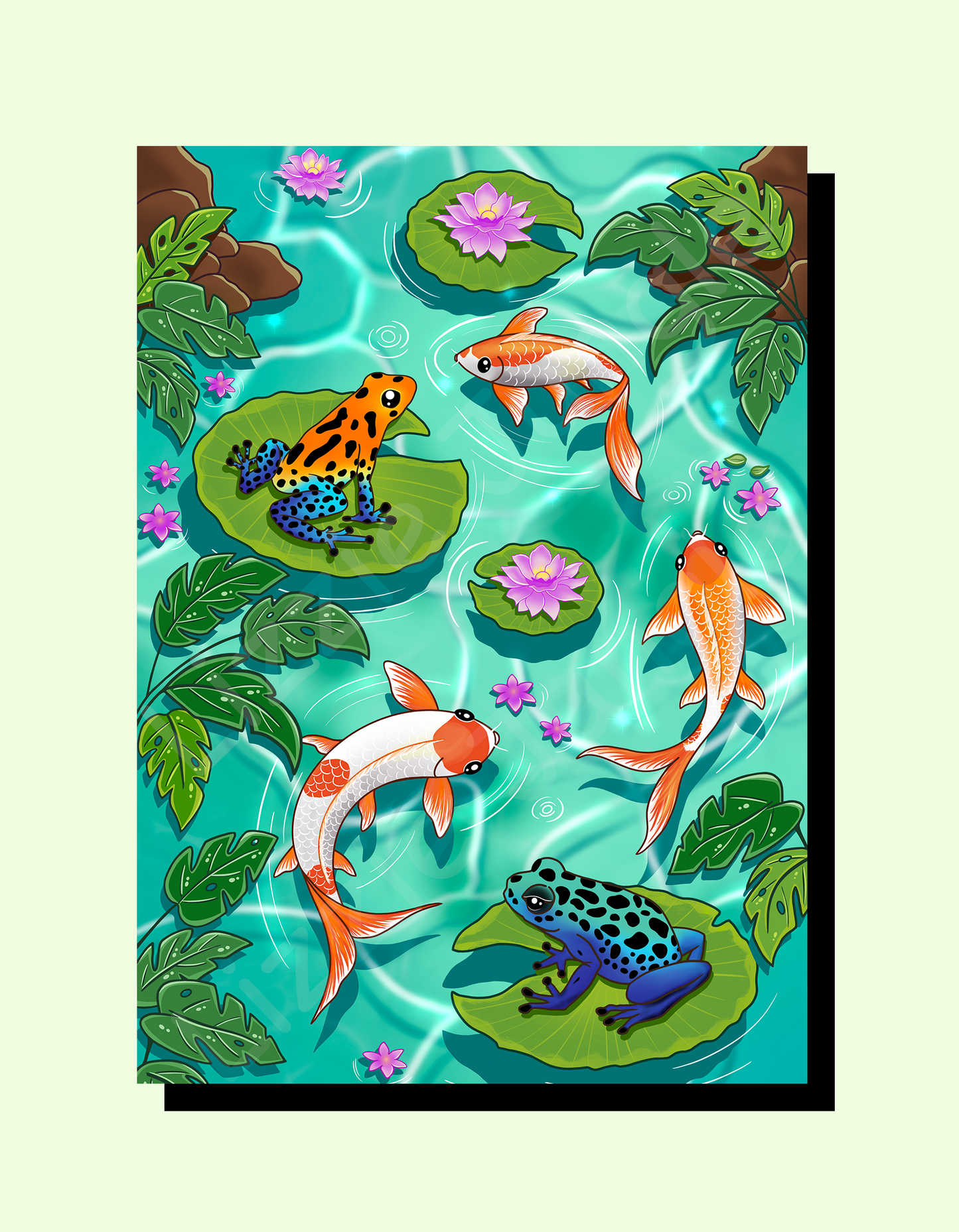 Koi Fish in a Pond