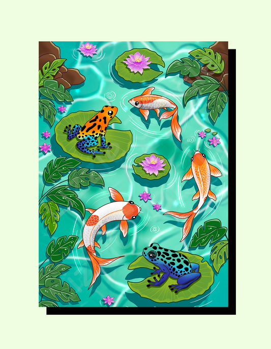 Koi Fish in a Pond