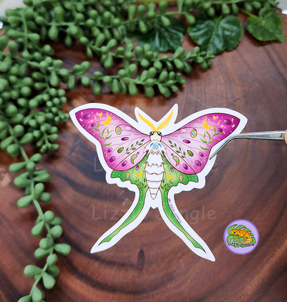 Luna Moth Vinyl Sticker