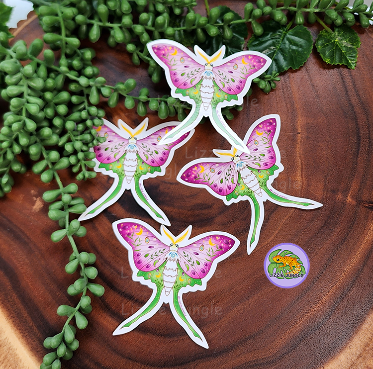 Luna Moth Vinyl Sticker