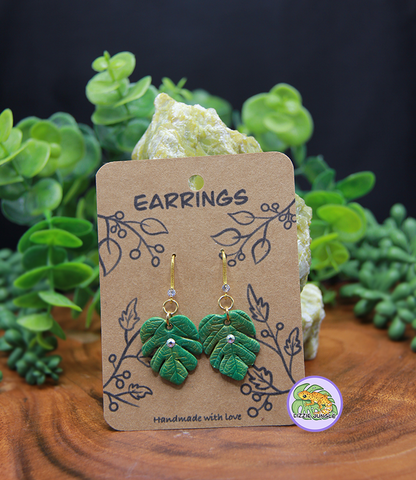 Monstera Leaf Earrings
