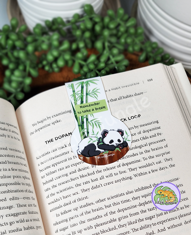 Sleepy Panda Magnetic Bookmark