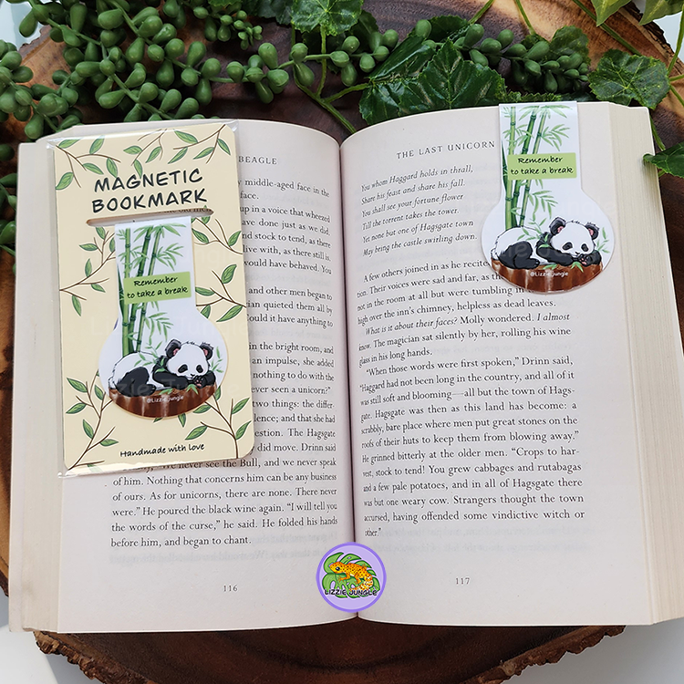 Sleepy Panda Magnetic Bookmark