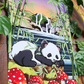 Sleepy Panda Resting in Bamboo Field Art Print