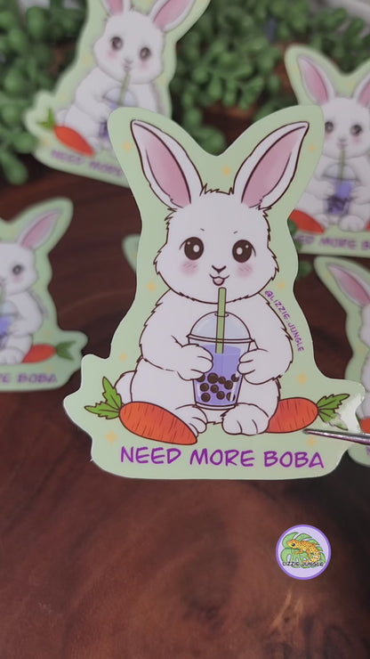Bunny Need More Boba :: Vinyl Sticker