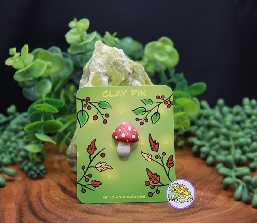 Amanita Mushroom Pin