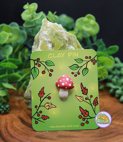 Amanita Mushroom Pin