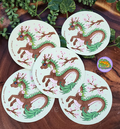 Sakura Dragon :: 4" Vinyl Sticker