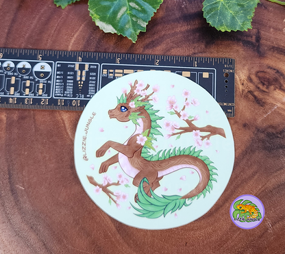 Sakura Dragon :: 4" Vinyl Sticker