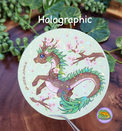 Sakura Dragon :: 4" Vinyl Sticker