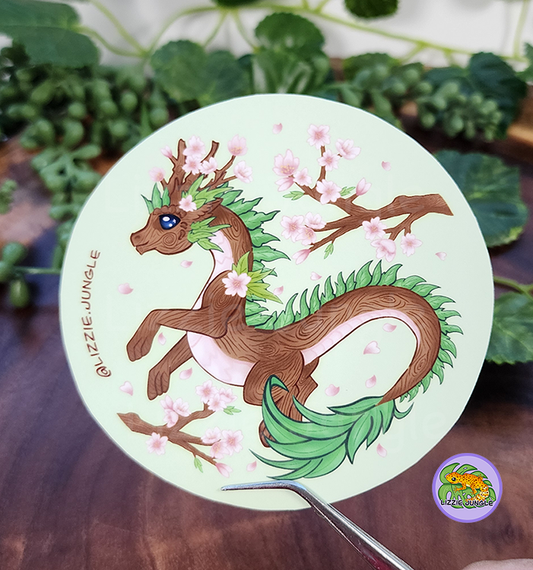 Sakura Dragon :: 4" Vinyl Sticker