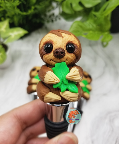 Sloth Eating Leaves Bottle Stopper