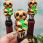 Sloth Eating Leaves Wine Stopper