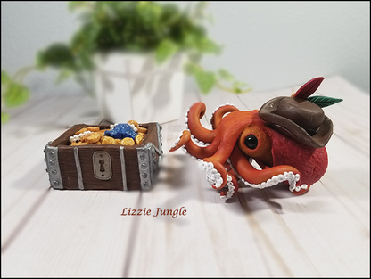 Barbossa - OOAK Red Pirate Octopus