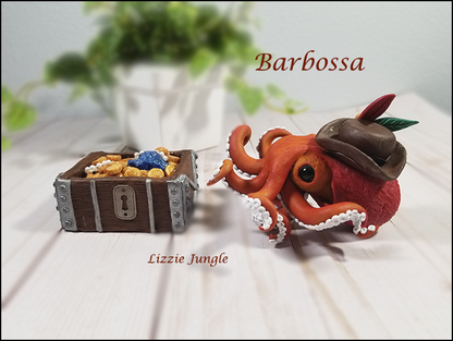 Barbossa - OOAK Red Pirate Octopus