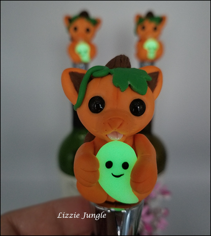 Pumpkin Halloween Cat Bottle Stopper