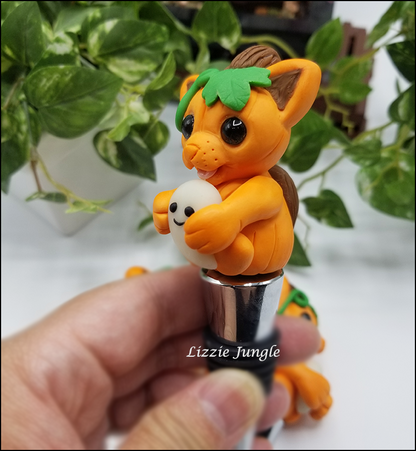 Pumpkin Halloween Cat Bottle Stopper