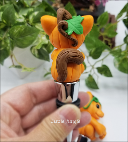 Pumpkin Halloween Cat Bottle Stopper